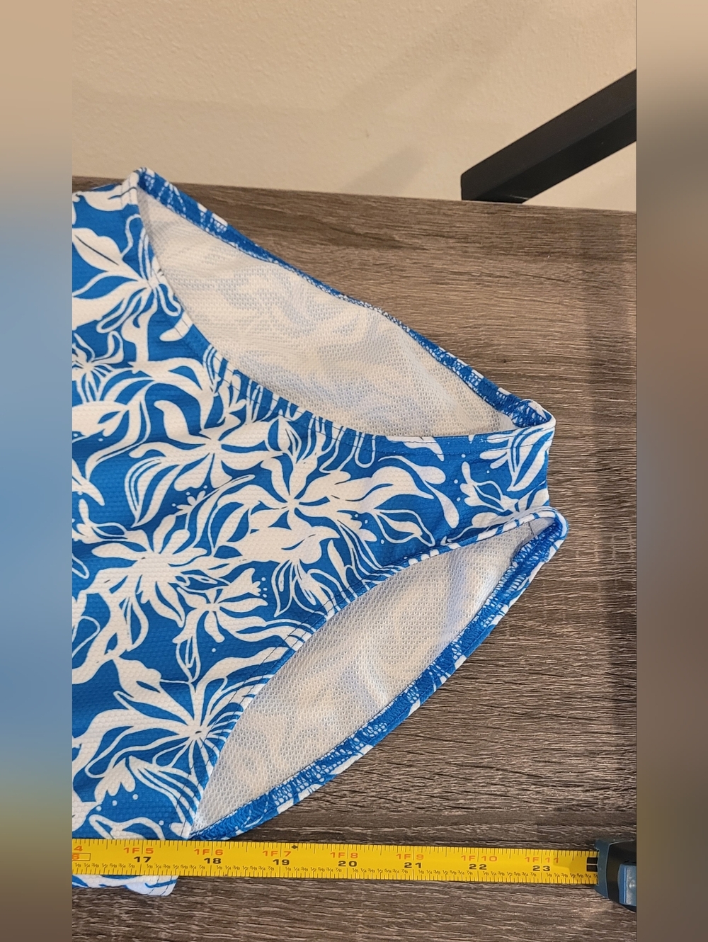 Decathalon Girl Swimsuit One Piece Blue and White Floral Size 12 - Picture 10 of 12